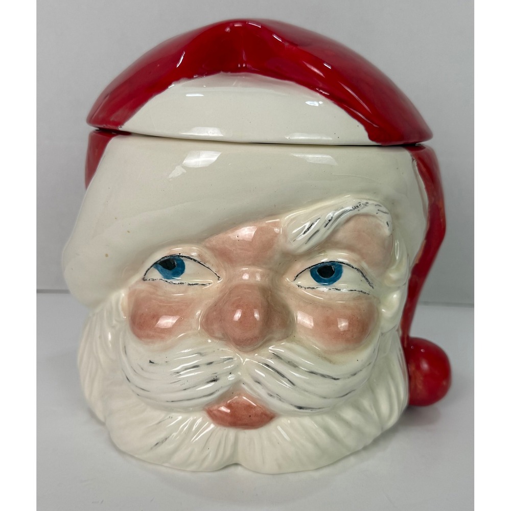 Vtg 50s Jamar Mallory Ceramic‎ Studio Santa Claus Large Cookie Jar MCM Inscribed